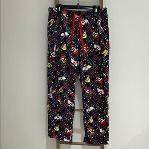 Looney Tunes Character Men Christmas Pajama Pant Size Large Unisex Pockets NWOT
